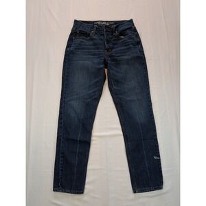 American Eagle Vintage Hi-Rise Jeans Dark Wash Button Fly 100% Cotton Size 2 Reg